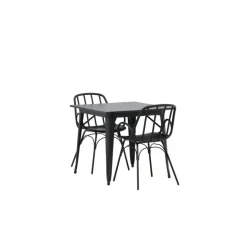 Spisebordssæt Tempe med Spisebordsstole Dyron - Sort