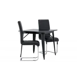 Spisebordssæt Tempe med Spisebordsstole Tempo - Sort
