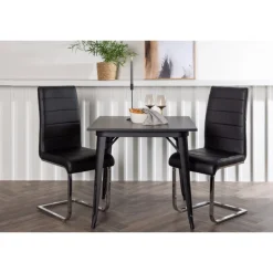 Spisebordssæt Tempe med Spisebordsstole Tempo - Sort