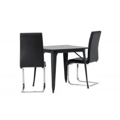 Spisebordssæt Tempe med Spisebordsstole Tempo - Sort