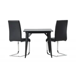 Spisebordssæt Tempe med Spisebordsstole Tempo - Sort