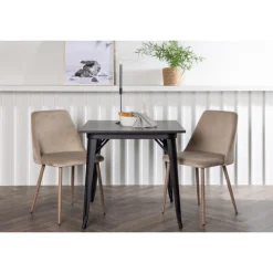 Spisebordssæt Tempe med Spisebordsstole Night - Sort og Brun