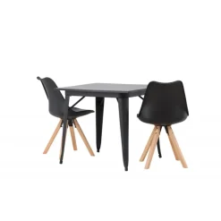 Spisebordssæt Tempe med Spisebordsstole Zeno - Sort