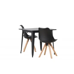 Spisebordssæt Tempe med Spisebordsstole Zeno - Sort