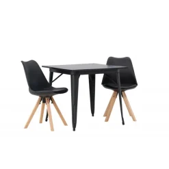 Spisebordssæt Tempe med Spisebordsstole Zeno - Sort
