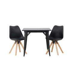 Spisebordssæt Tempe med Spisebordsstole Zeno - Sort
