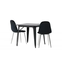 Spisebordssæt Tempe med Spisebordsstole Polar - Sort