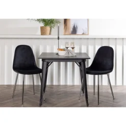 Spisebordssæt Tempe med Spisebordsstole Polar - Sort