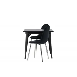 Spisebordssæt Tempe med Spisebordsstole Polar - Sort