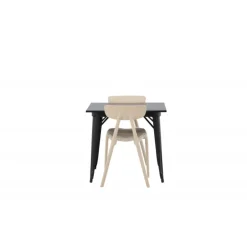 Spisebordssæt Tempe med Spisebordsstole Ursholmen - Beige og Sort