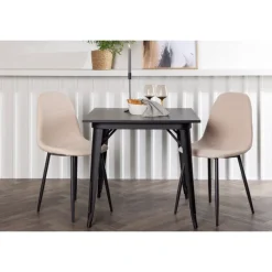 Spisebordssæt Tempe med Spisebordsstole Polar - Beige og Sort