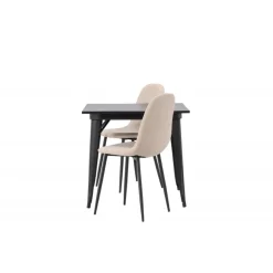 Spisebordssæt Tempe med Spisebordsstole Polar - Beige og Sort