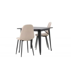 Spisebordssæt Tempe med Spisebordsstole Polar - Beige og Sort