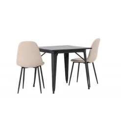 Spisebordssæt Tempe med Spisebordsstole Polar - Beige og Sort