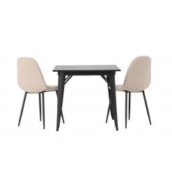 Spisebordssæt Tempe med Spisebordsstole Polar - Beige og Sort