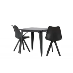 Spisebordssæt Tempe med Spisebordsstole Zeno - Sort