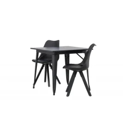 Spisebordssæt Tempe med Spisebordsstole Zeno - Sort