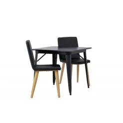 Spisebordssæt Tempe med Spisebordsstole Today - Sort