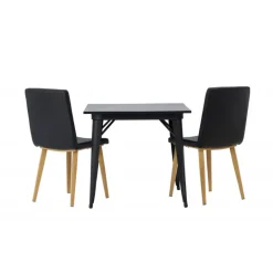 Spisebordssæt Tempe med Spisebordsstole Today - Sort
