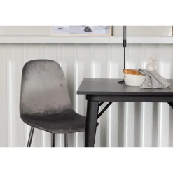 Spisebordssæt Tempe med Spisebordsstolene Eva - Sort og Lysegrå