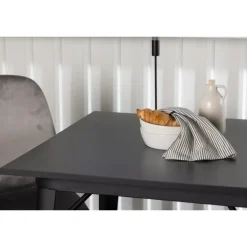 Spisebordssæt Tempe med Spisebordsstolene Eva - Sort og Lysegrå