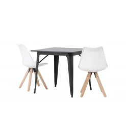 Spisebordssæt Tempe med Zeno Spisebordsstole - Sort og Hvid