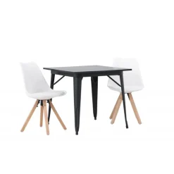 Spisebordssæt Tempe med Zeno Spisebordsstole - Sort og Hvid