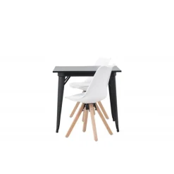 Spisebordssæt Tempe med Zeno Spisebordsstole - Sort og Hvid