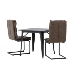 Spisebordssæt Tempe med Zizo Spisebordsstole - Sort og Brun