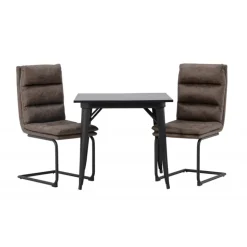 Spisebordssæt Tempe med Zizo Spisebordsstole - Sort og Brun