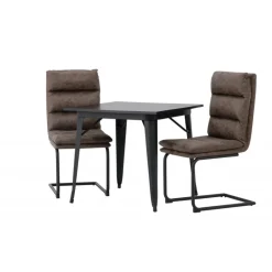 Spisebordssæt Tempe med Zizo Spisebordsstole - Sort og Brun