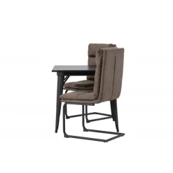 Spisebordssæt Tempe med Zizo Spisebordsstole - Sort og Brun