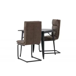 Spisebordssæt Tempe med Zizo Spisebordsstole - Sort og Brun