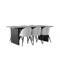 Spisebordssæt Vail med Spisebordsstole i fløjl