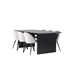 Spisebordssæt Vail med Spisebordsstole i fløjl