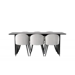 Spisebordssæt Vail med Spisebordsstole i fløjl