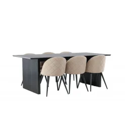 Spisebordssæt Vail med Velvet Spisebordsstole