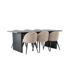 Spisebordssæt Vail med Velvet Spisebordsstole