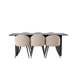 Spisebordssæt Vail med Velvet Spisebordsstole