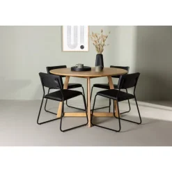 Spisebordssæt Yadikon med stole Kenth - Sort og Brun