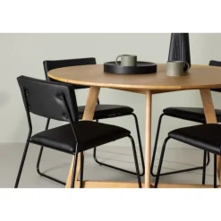 Spisebordssæt Yadikon med stole Kenth - Sort og Brun