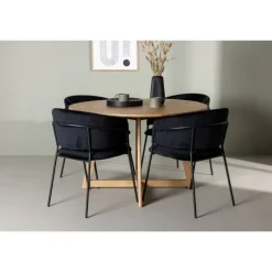 Spisebordssæt Yadikon med Selma stole - Sort og Brun
