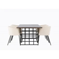 Spisebordssæt Ystad med Berit Spisebordsstole - Beige og Mocca