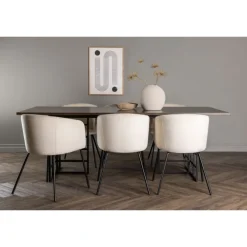 Spisebordssæt Ystad med Berit Spisebordsstole - Beige og Mocca