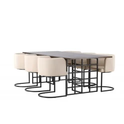 Spisebordssæt Ystad med Simrishamn Spisebordsstole - Beige og Mocca