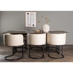 Spisebordssæt Ystad med Simrishamn Spisebordsstole - Beige og Mocca