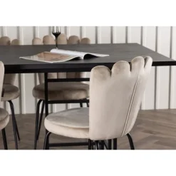 Spisebordssæt Ystad med Spisebordsstole Limhamn - Beige og Sort