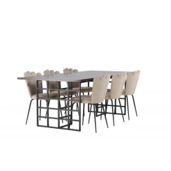 Spisebordssæt Ystad med Spisebordsstole Limhamn - Beige og Mocca