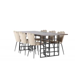 Spisebordssæt Ystad med Spisebordsstole Limhamn - Beige og Mocca