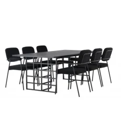 Spisebordssæt Ystad med Spisebordsstole Yesterday - Sort